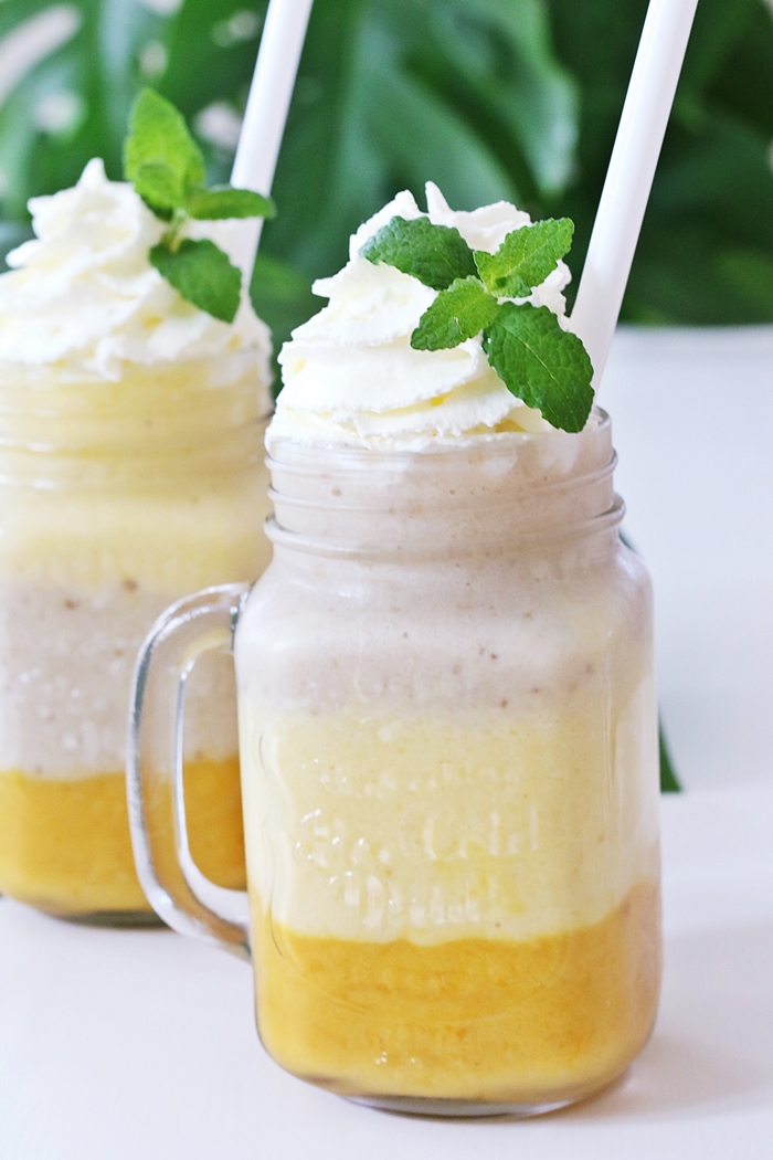 Layerd Frozen Mango-Ananas-Bananen Smoothie - Fashion Kitchen