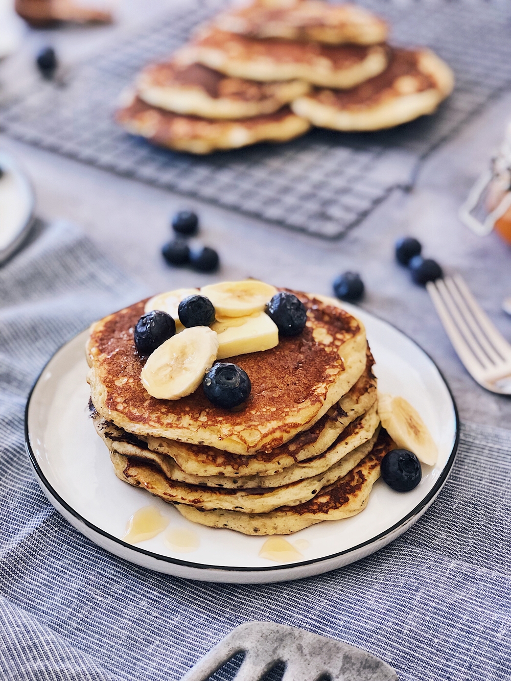 köstliche Bananen Buttermilch Pancakes ohne Zucker Fashion Kitchen