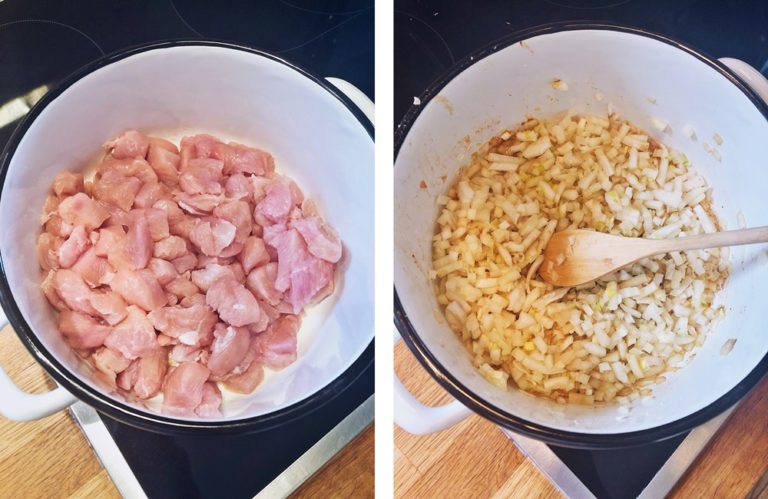 fruchtig scharfe Puten Curry mit Mango, Ananas, Karotten &amp; Reis ...