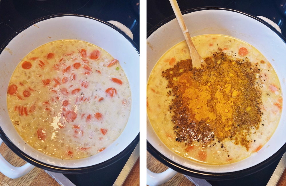 fruchtig scharfe Puten Curry mit Mango Ananas Karotten und Reis fashion kitchen