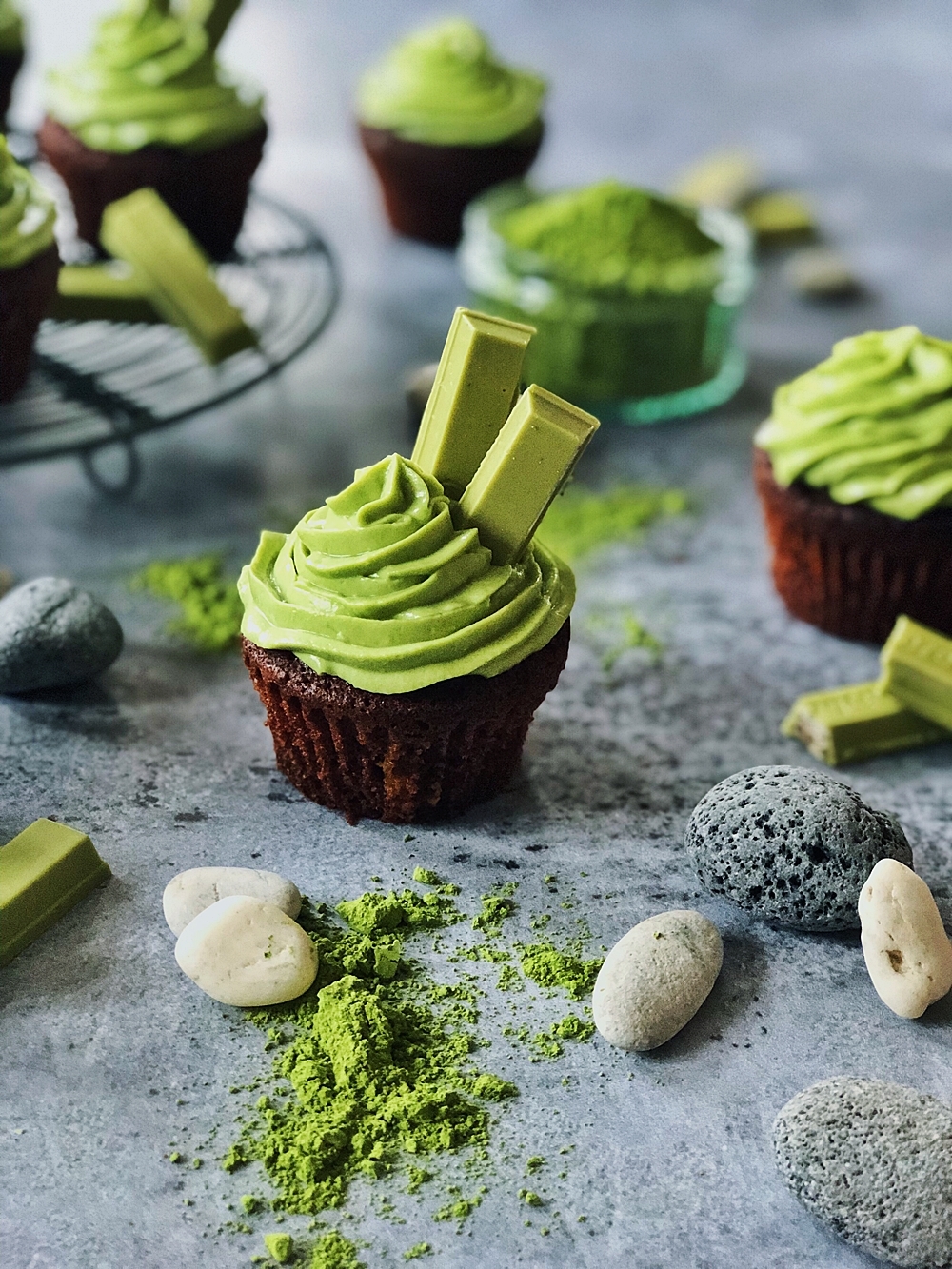 Schokoladen-Matcha-Cupcakes