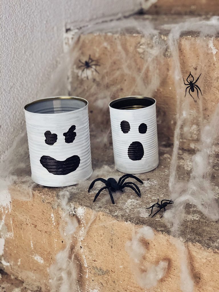 Halloween DIY - Blechdosen Kürbisse, Gespenster, Frankenstein & Windlichter