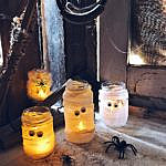 Halloween DIY - Mumien und Spinnennetz Windlichter