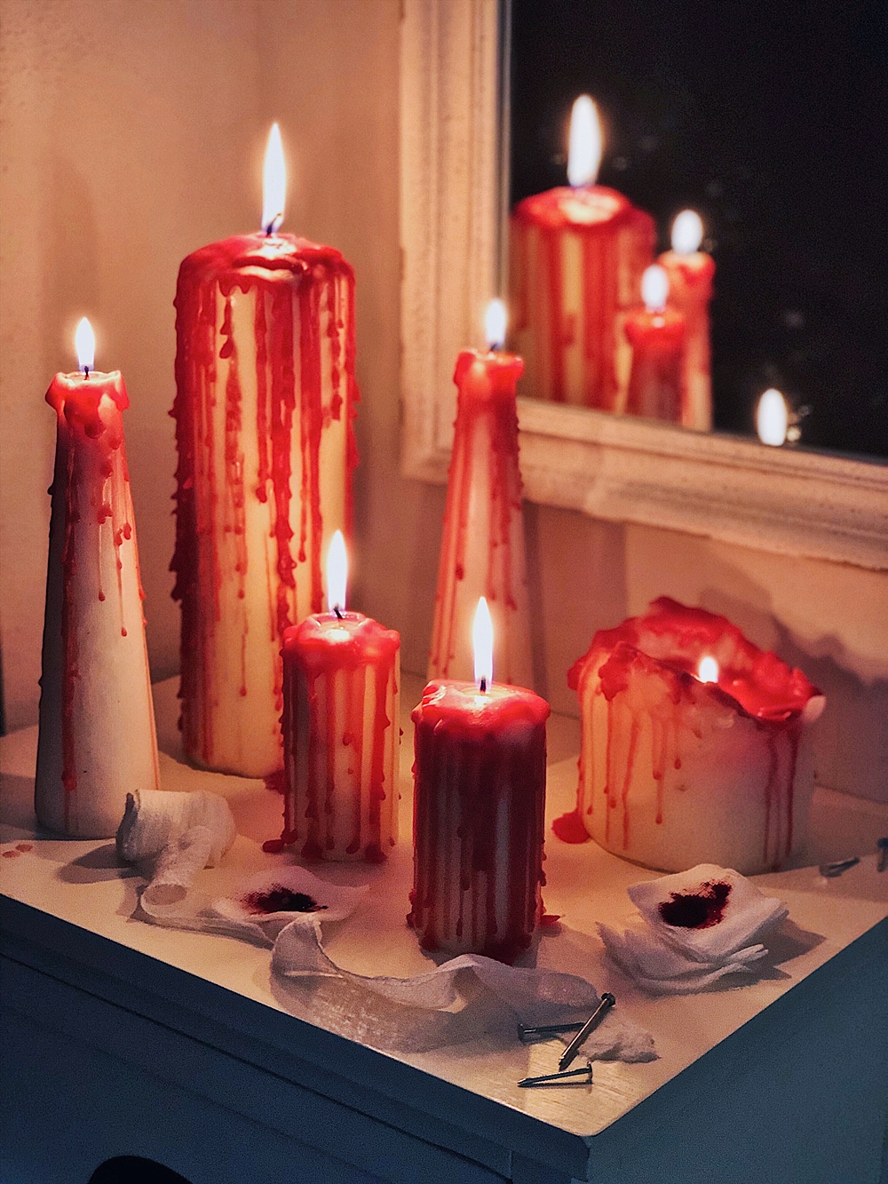 Halloween DIY - blutige Kerzen