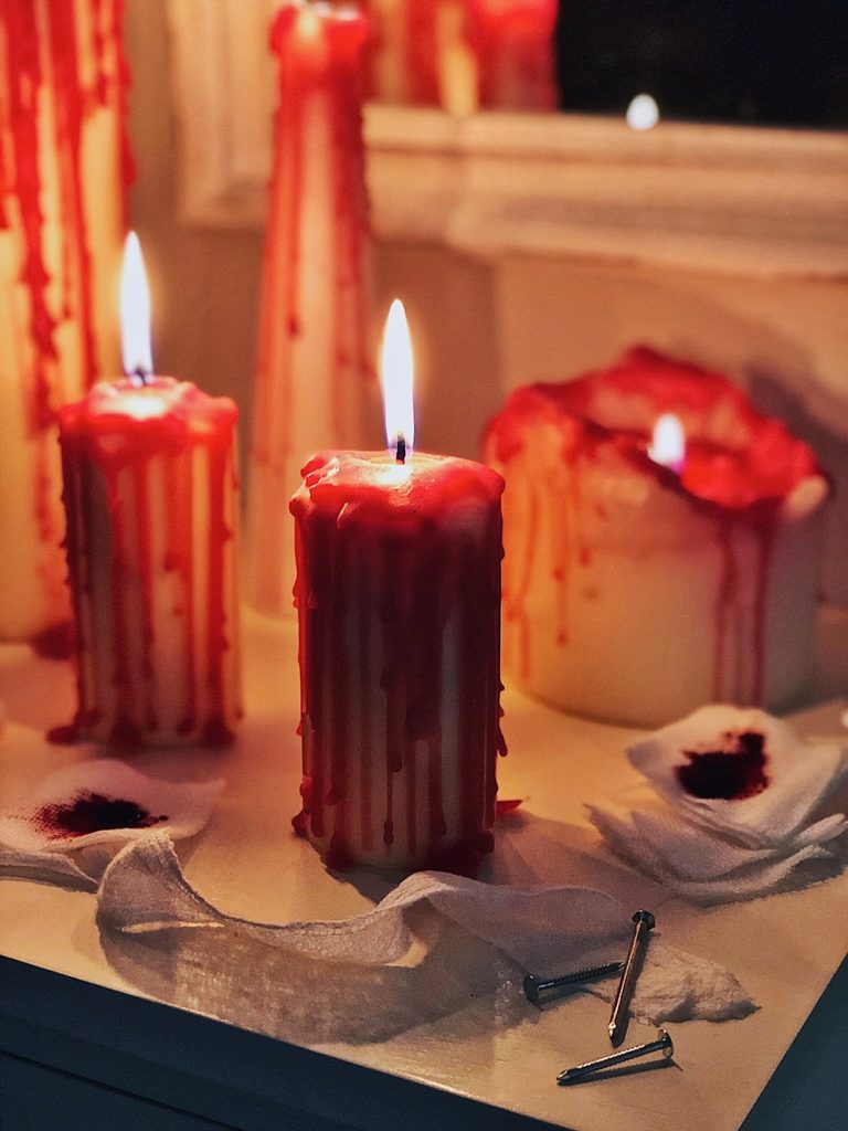 Halloween DIY-blutige Kerzen