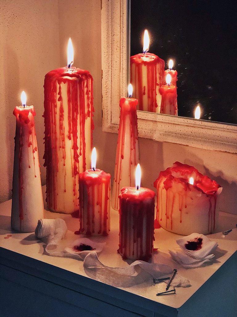 Halloween DIY-blutige Kerzen