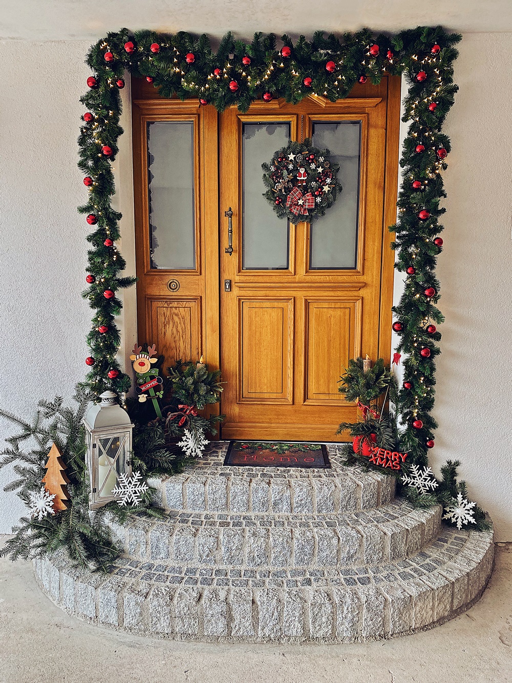 Meine Weihnachtsdekoration für die Haustür