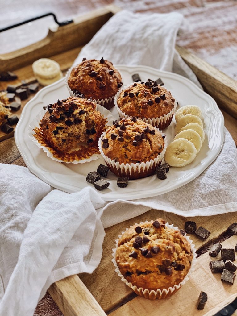 Erdnussbutter-Bananen-Schoko Muffins