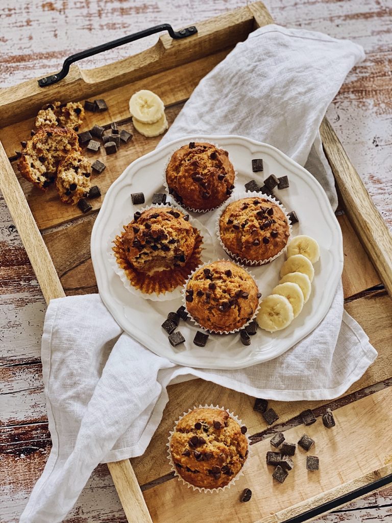 Erdnussbutter-Bananen-Schoko Muffins