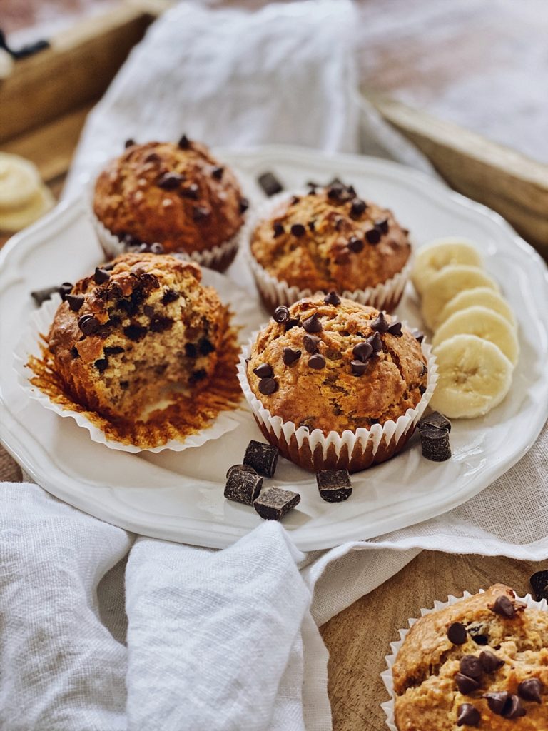 Erdnussbutter-Bananen-Schoko Muffins