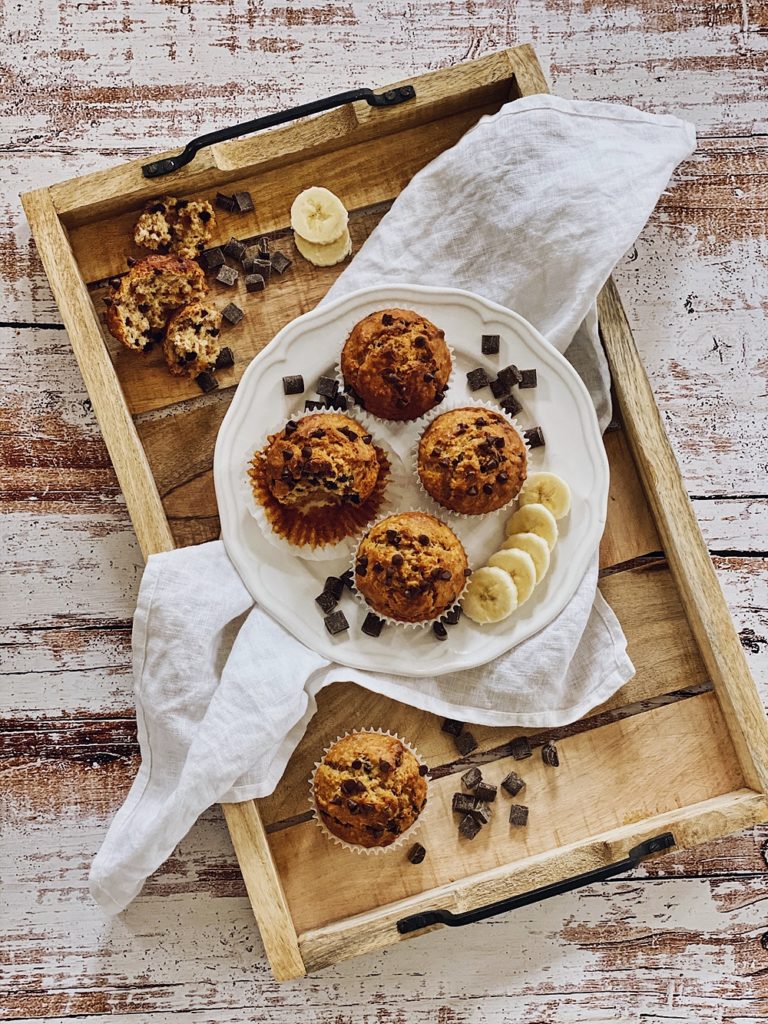 Erdnussbutter-Bananen-Schoko Muffins