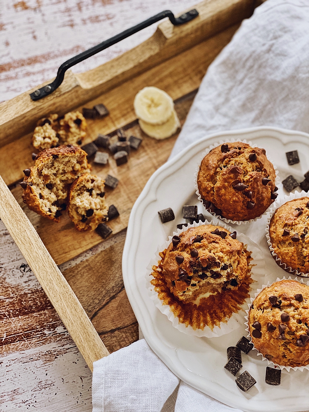 Erdnussbutter-Bananen-Schoko Muffins - Fashion Kitchen