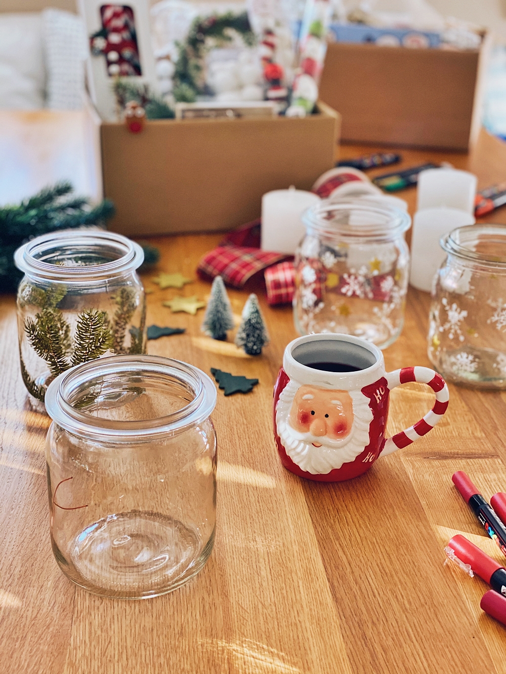 DIY - weihnachtliche Anhänger & Adventskranz Gläser basteln