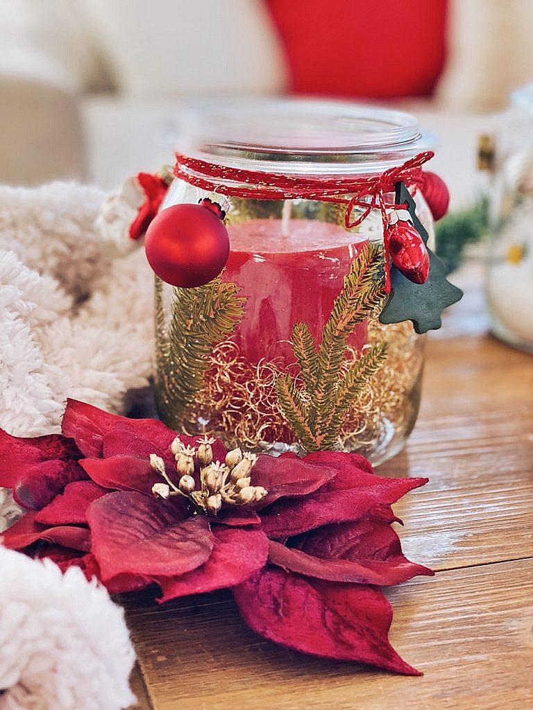 DIY - weihnachtliche Anhänger & Adventskranz Gläser basteln