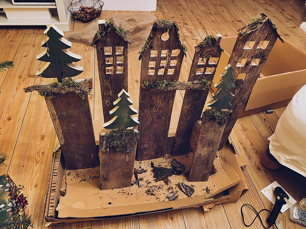 DIY - weihnachtliches Paletten Winterdorf