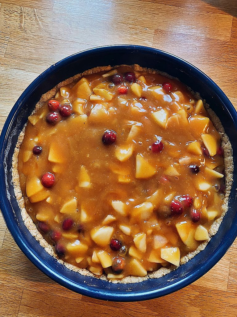  weihnachtlicher Bratapfelkuchen mit Cranberries 