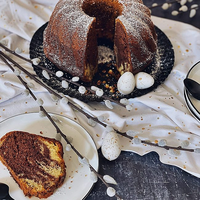 Saftig schokoladiger Marmorkuchen